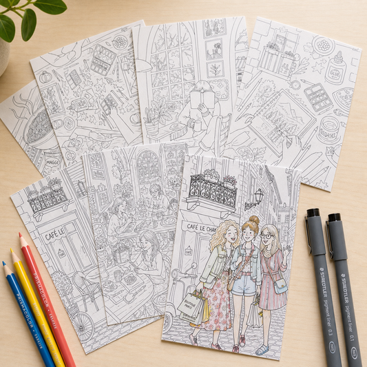 Colour Me Happy - Set of 8 Postcards