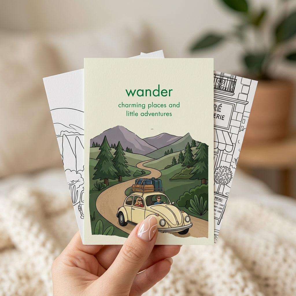Wander Theme - Colour Me Happy Postcards