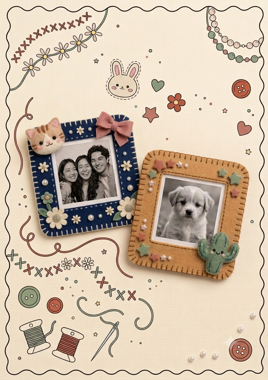 Felted Polaroid Keepers