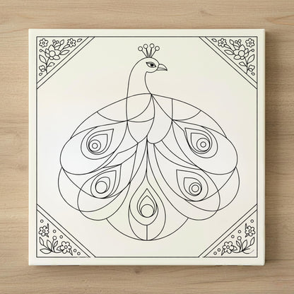 Dil Mange मोर Pichwai outline