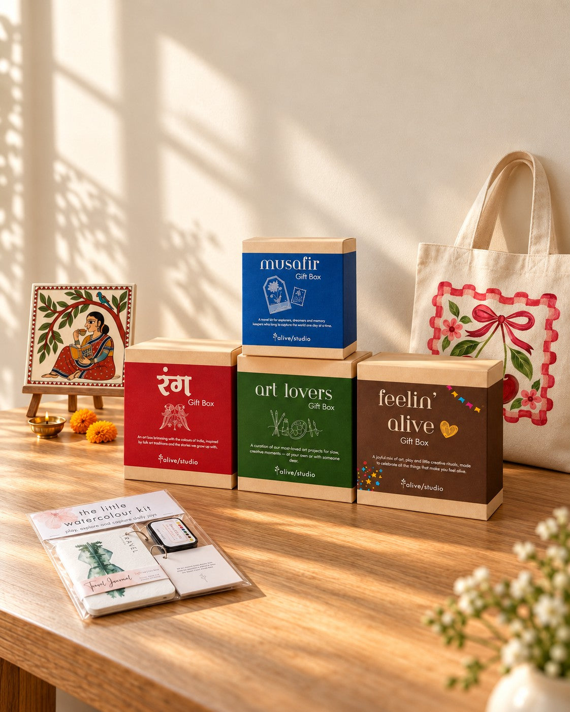 Alive Studio gift boxes and art kits