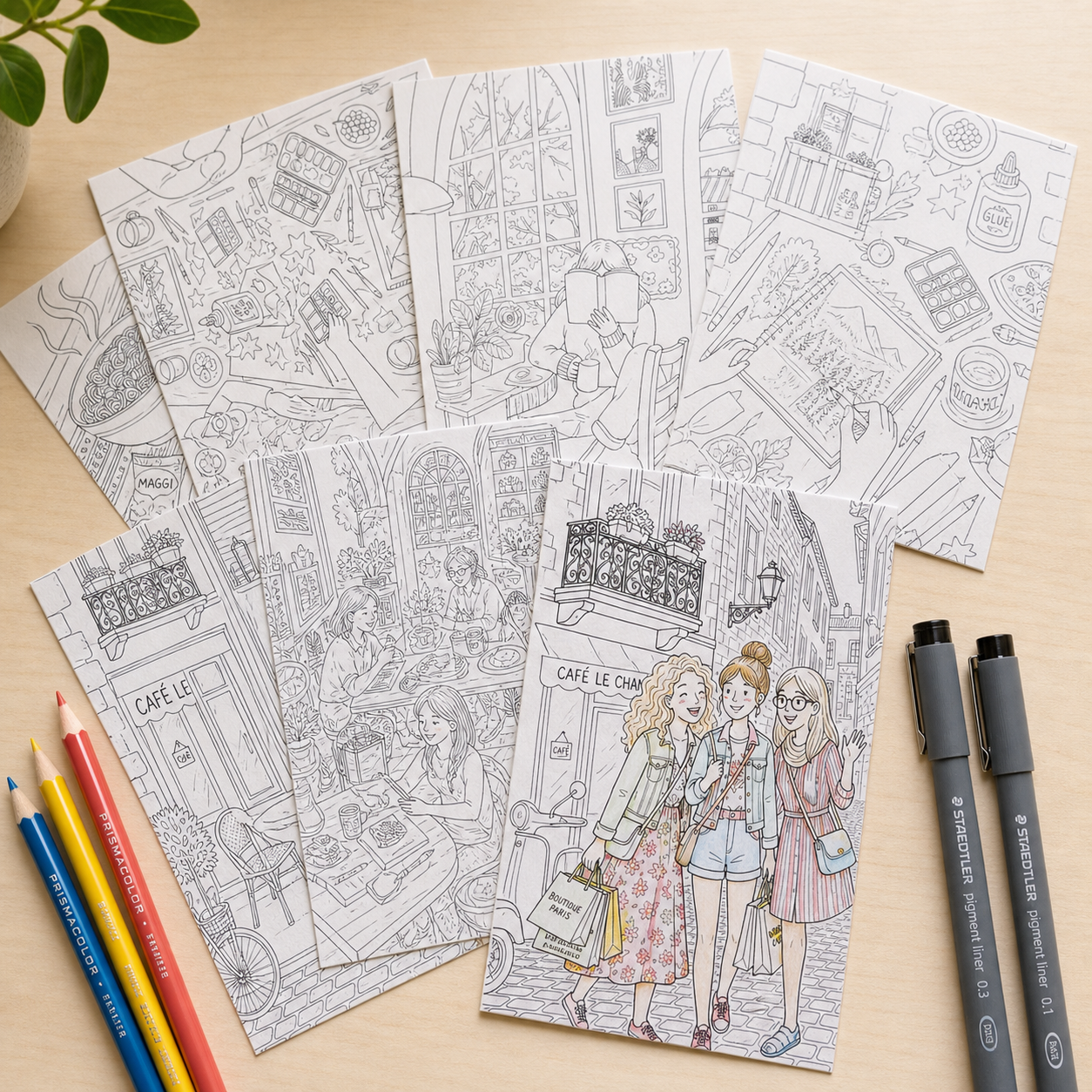 Colour Me Happy - Set of 8 Postcards