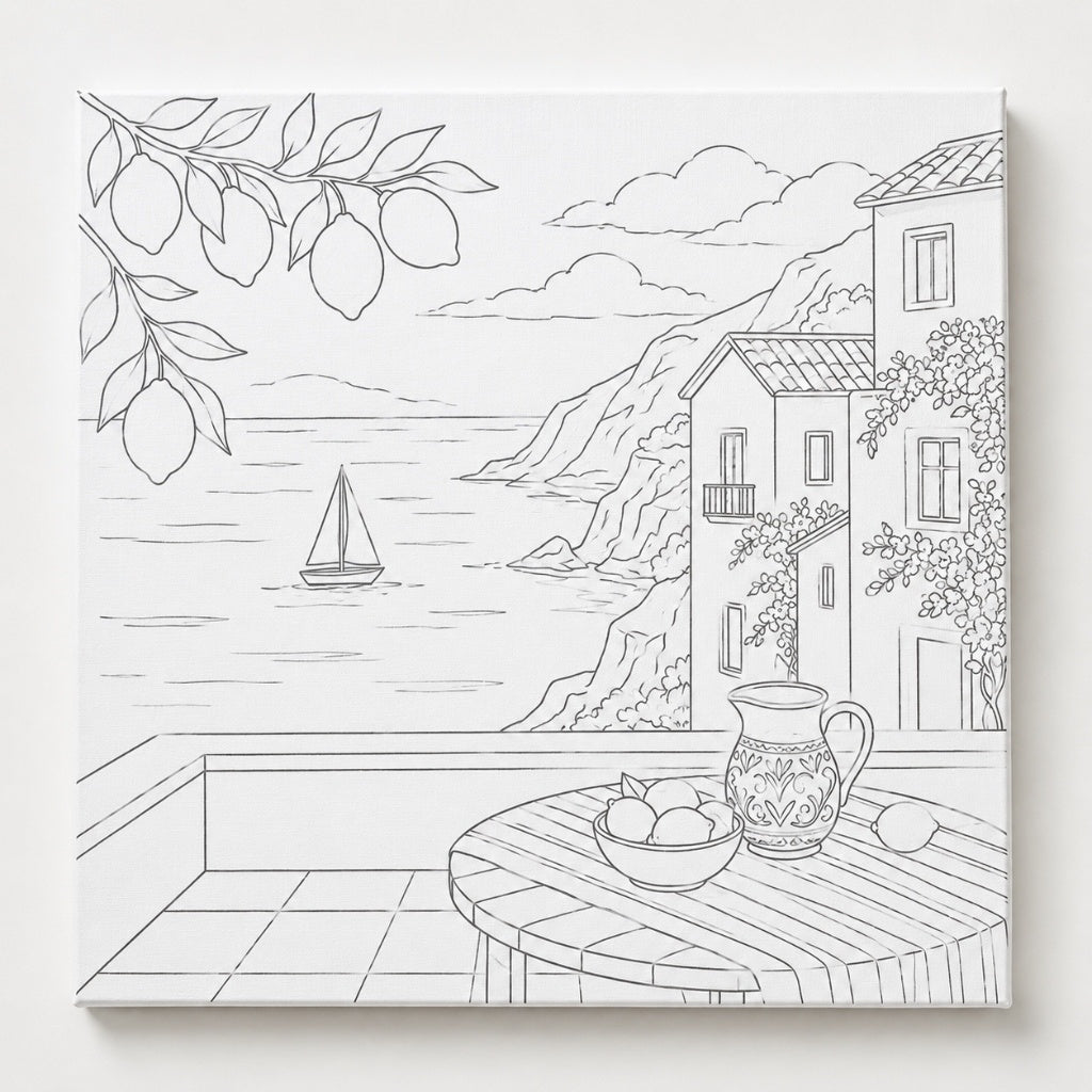 La Dolce Vita - Pre-Printed Outline Canvas (Blank Line Art)