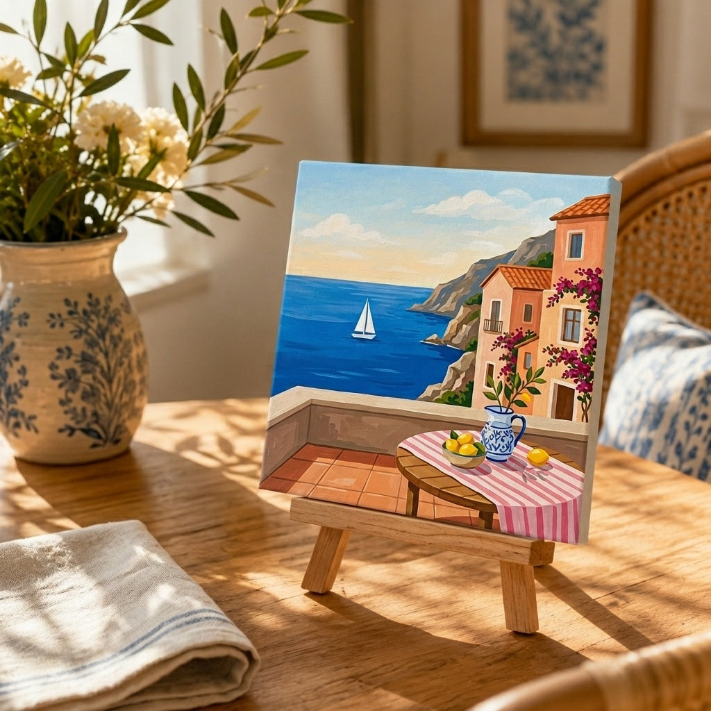 Finished La Dolce Vita canvas painting, one of the Art Lovers canvas choices