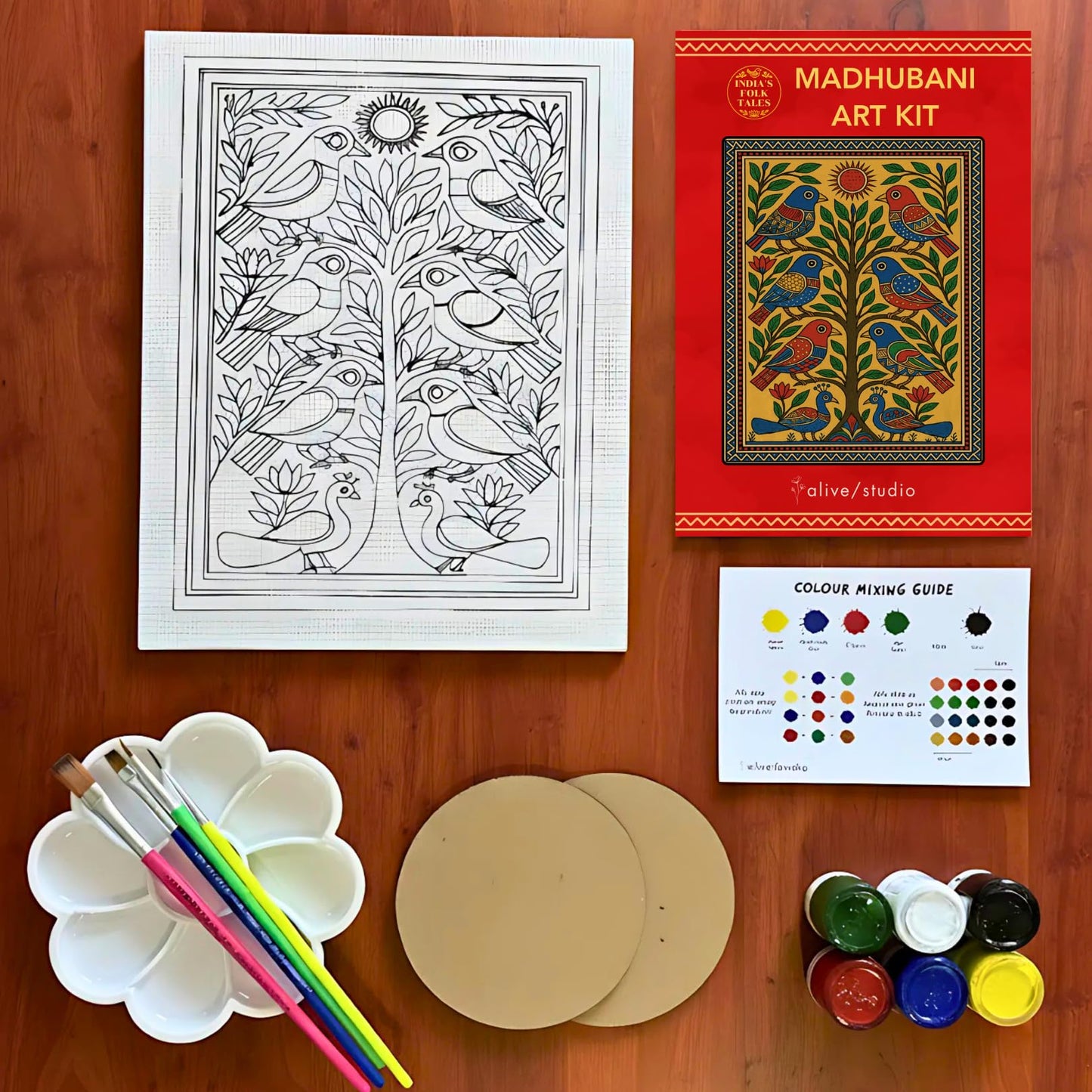 Madhubani Painting Kit outline