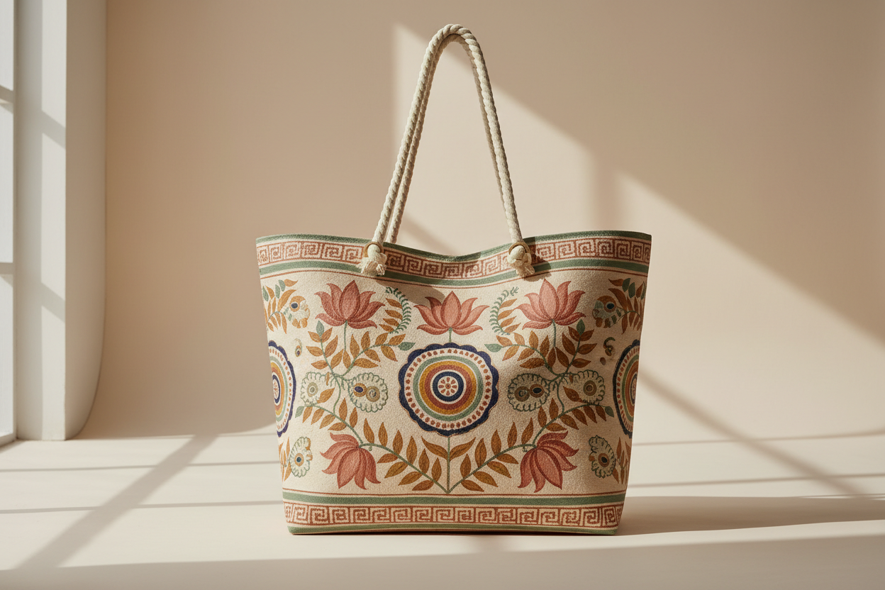 painted tote bag