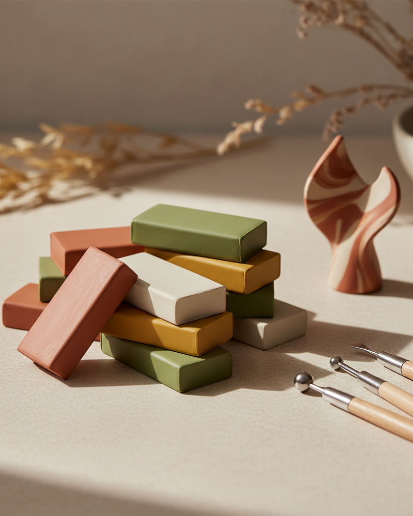 Polymer clay for sculpting and crafting creative projects.

