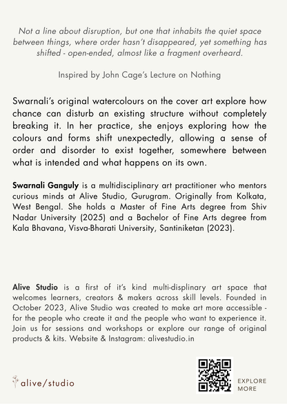 Artist card back: about Swarnali Ganguly's cover art
